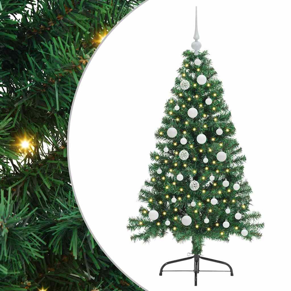 Sapin de noël artificiel pré-éclairé vert 120 cm pvc