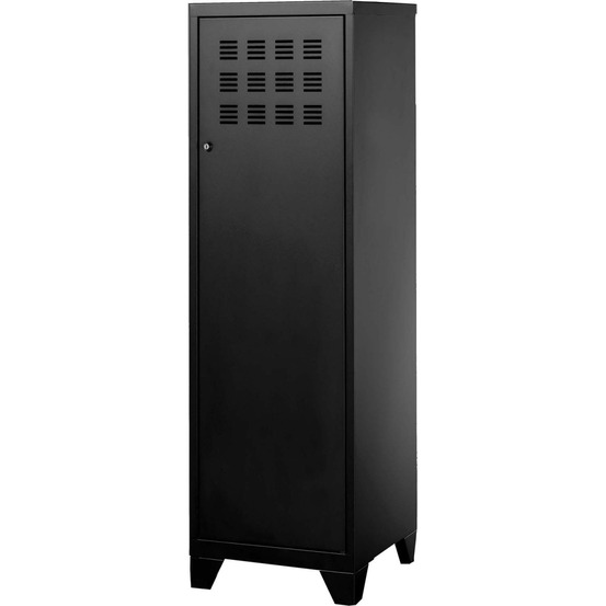 Armoire de rangement métal 1 porte noir mat