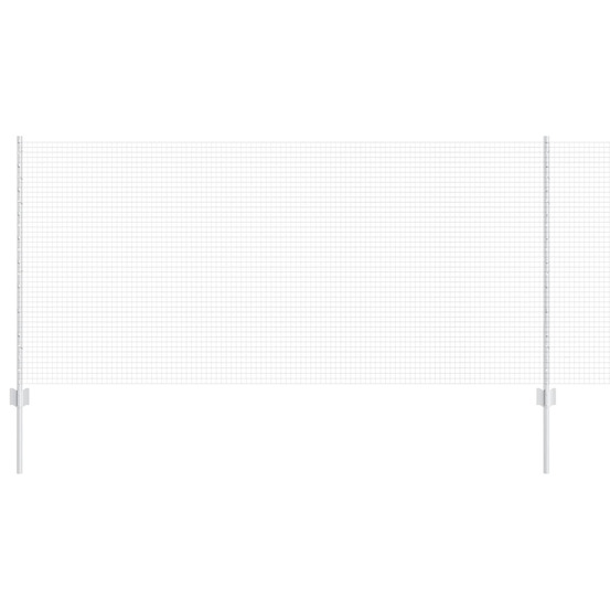 Clôture avec poteau argenté 1 x 25 m acier