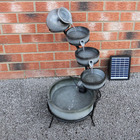 Fontaine énergie solaireà 4 niveaux de bols renversants gris