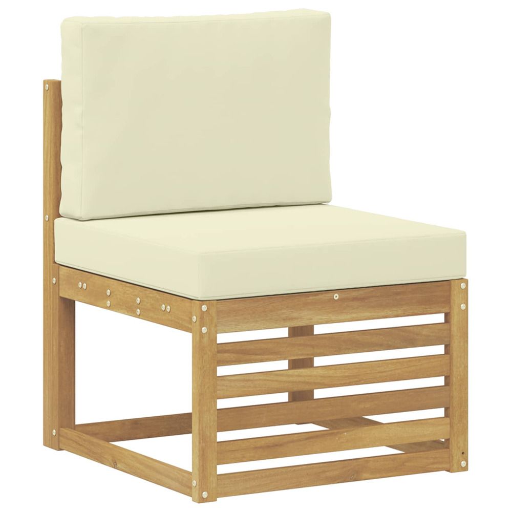 Sofa de milieu extérieur bois d'acacia massif blanc