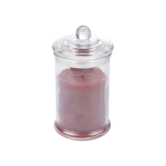 Bougie bocal en verre fruit rouge