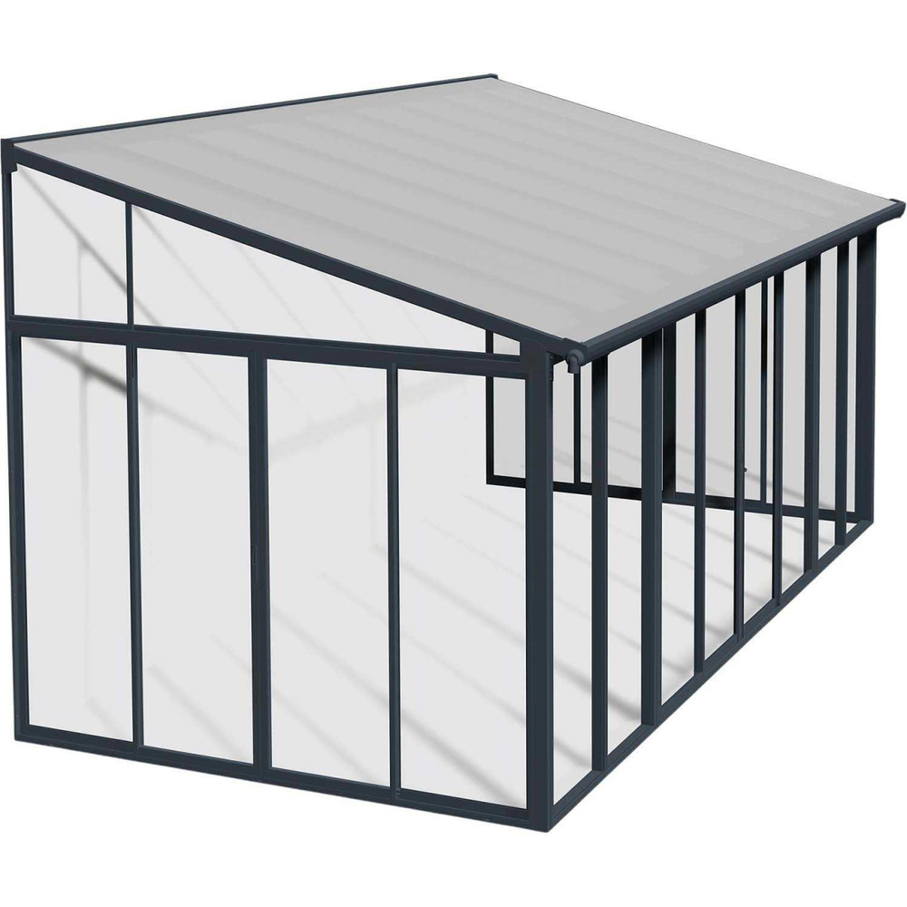 Veranda fermée 3x5,46m gris anthracite - 703990