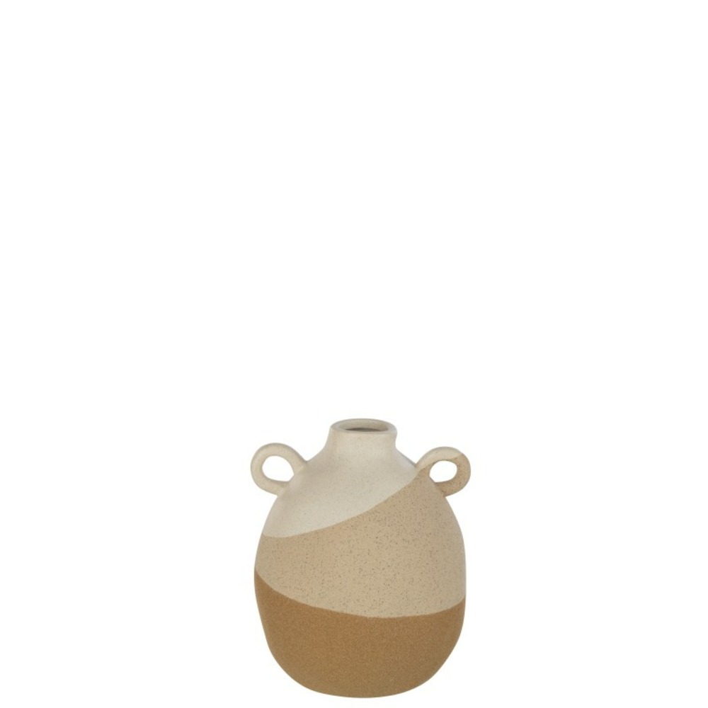Vase oreille en céramique beige/marron clair 16x16x19 cm
