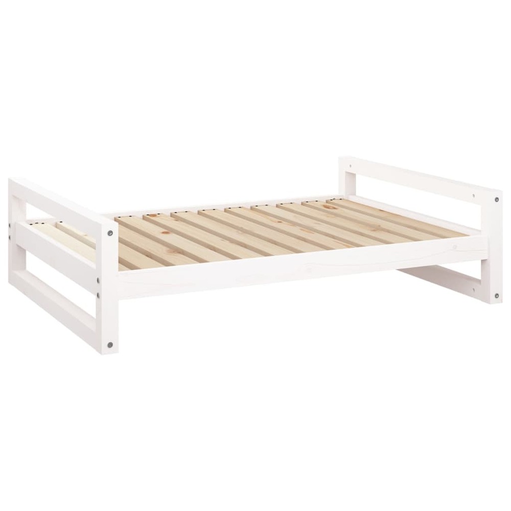 Lit pour chien panier canapé confortable 105,5 x 75,5 x 28 cm bois de pin solide blanc