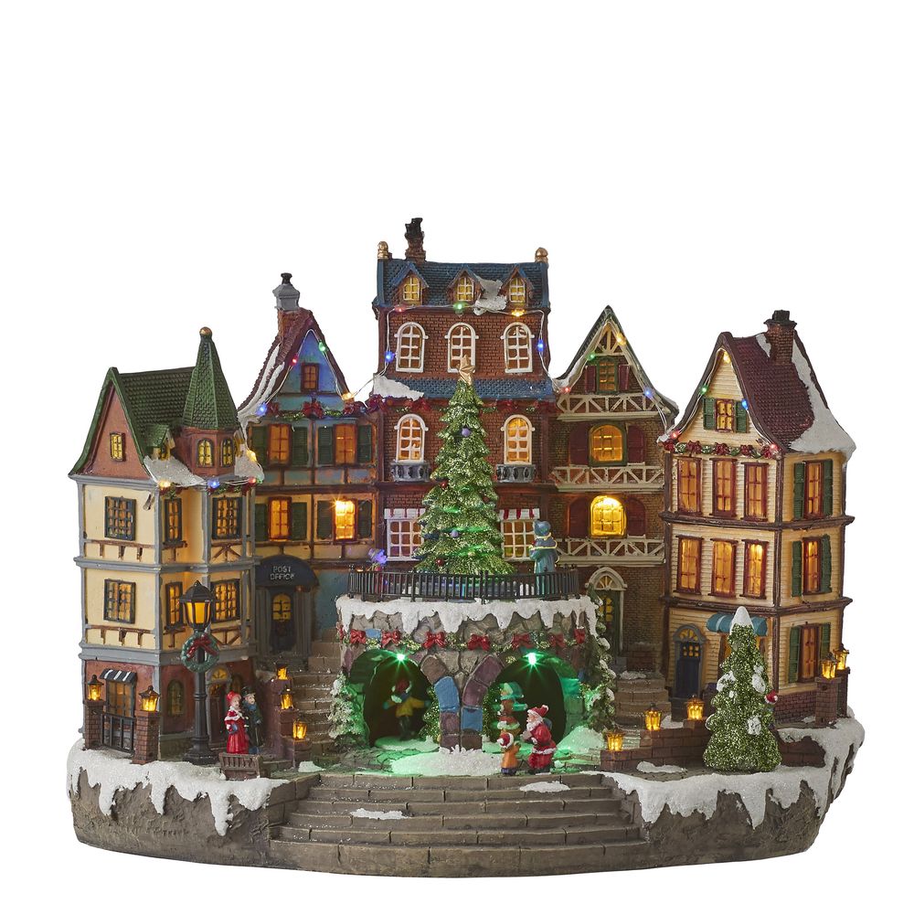 Luville village de noël miniature place du village - h32 cm