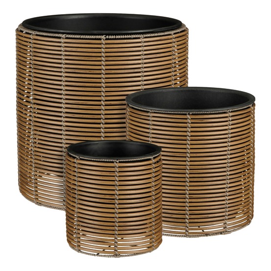 Mica decorations cesena pot de fleur – lot de 3 – pot plante pour fleurs et plantes intérieur – pot de fleur exterieur – plastique