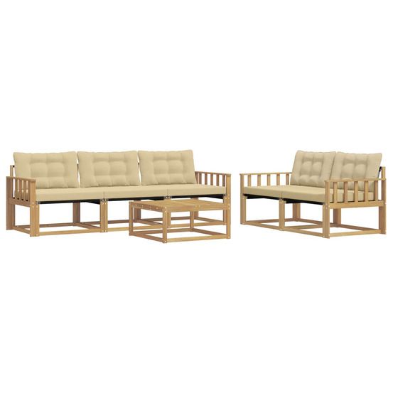 Ensemble de canapés d'extérieur 6 pc blanc et beige