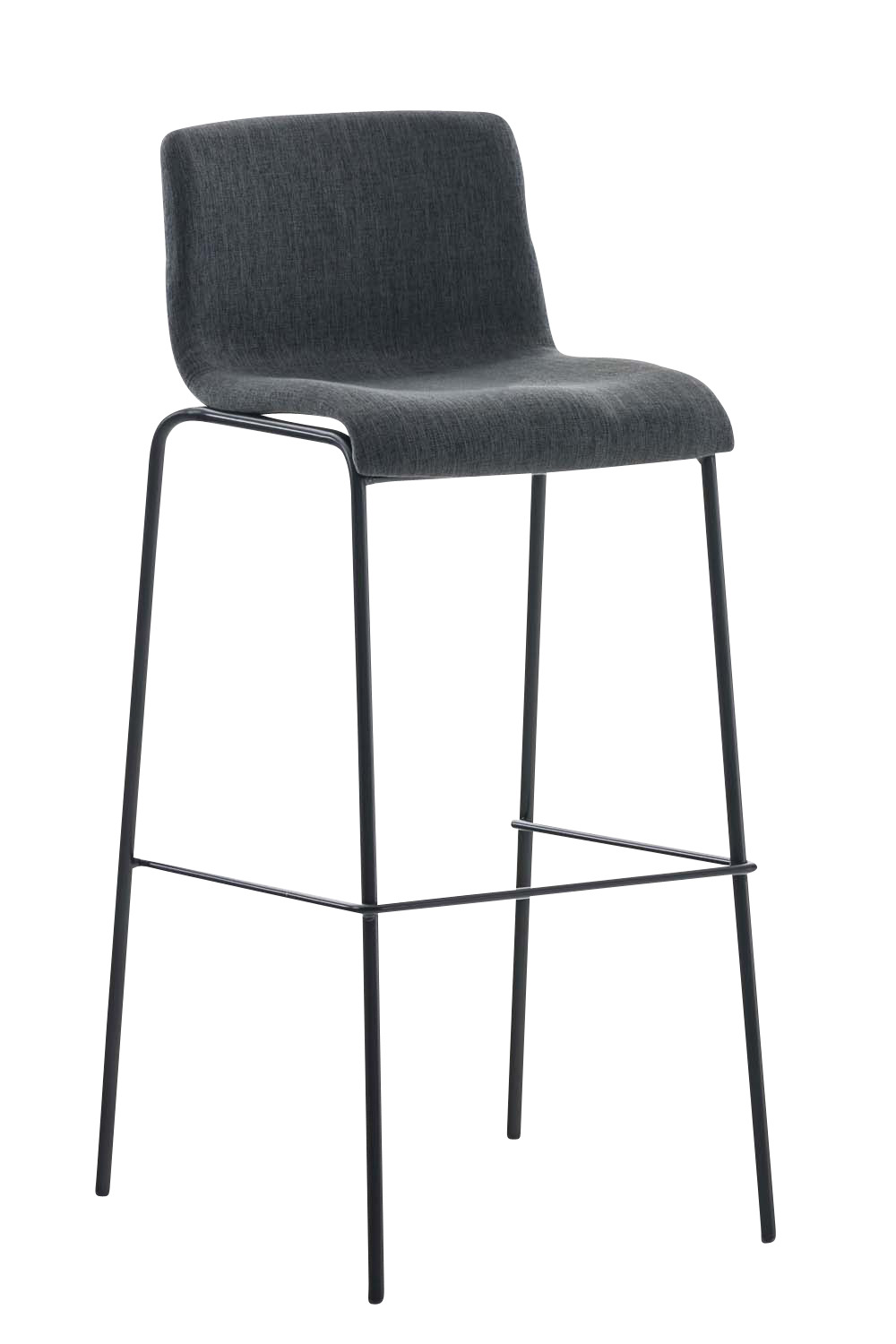 Tabouret de bar hoover tissu 4 pieds structure noir