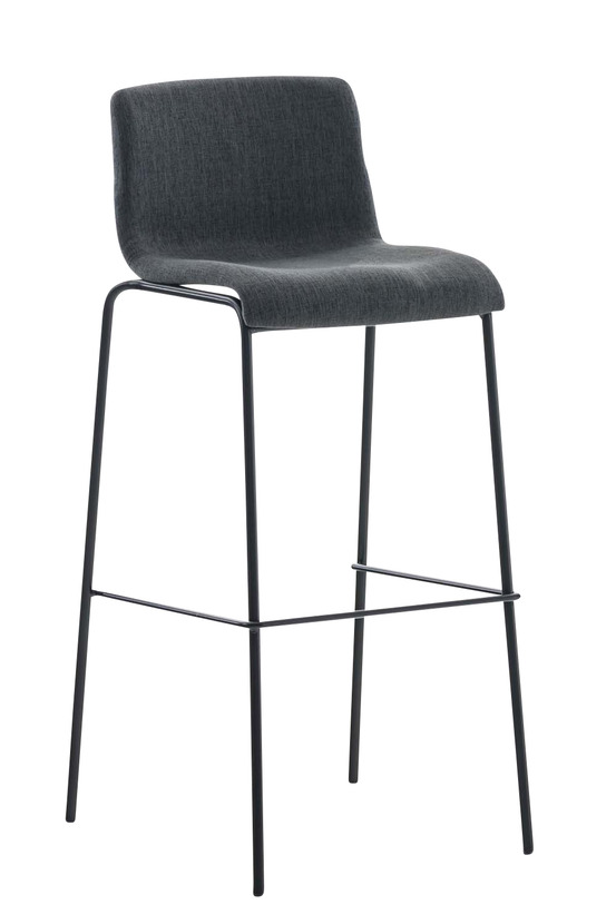 Tabouret de bar hoover tissu 4 pieds structure noir
