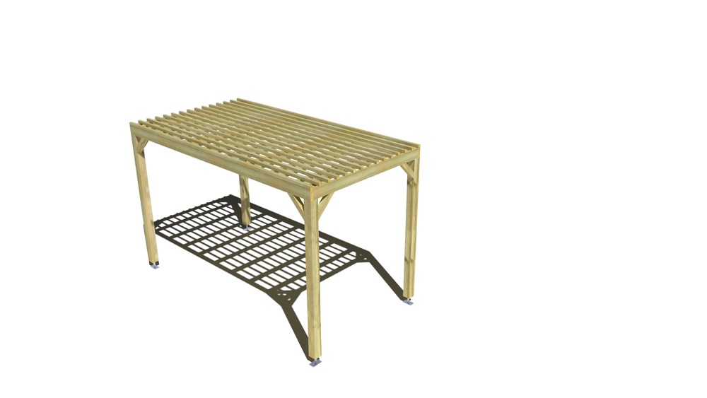 Pergola bois • 2m x 4m • indépendante • sens largeur • lattage bois • livraison comprise