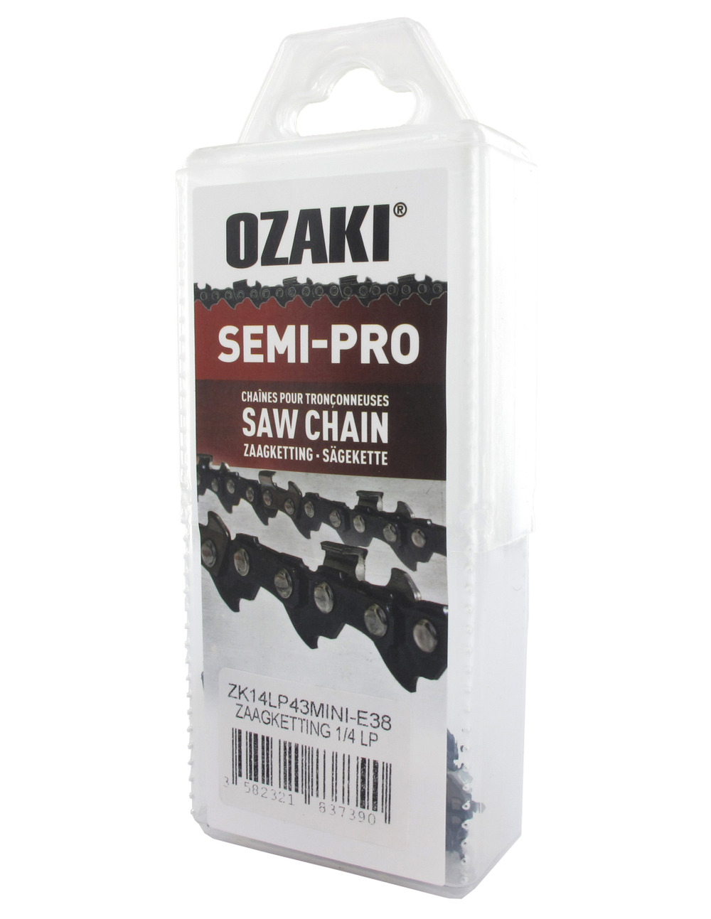 Chaîne de tronçonneuse ozaki semi carrée 1/4 . 043 (1,1mm) mini 38 entraîneurs. convient aux tronçonneuses à batterie avec guide