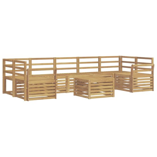 Ensemble de canapés d'extérieur 8 pc blanc bois d'acacia massif