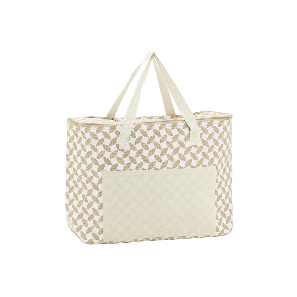Sac lunch isotherme en jute feuille 46x15x32