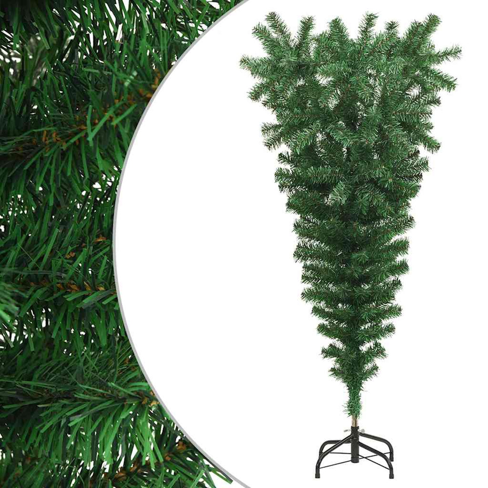 Sapin de noël artificiel renversé avec support vert 120 cm