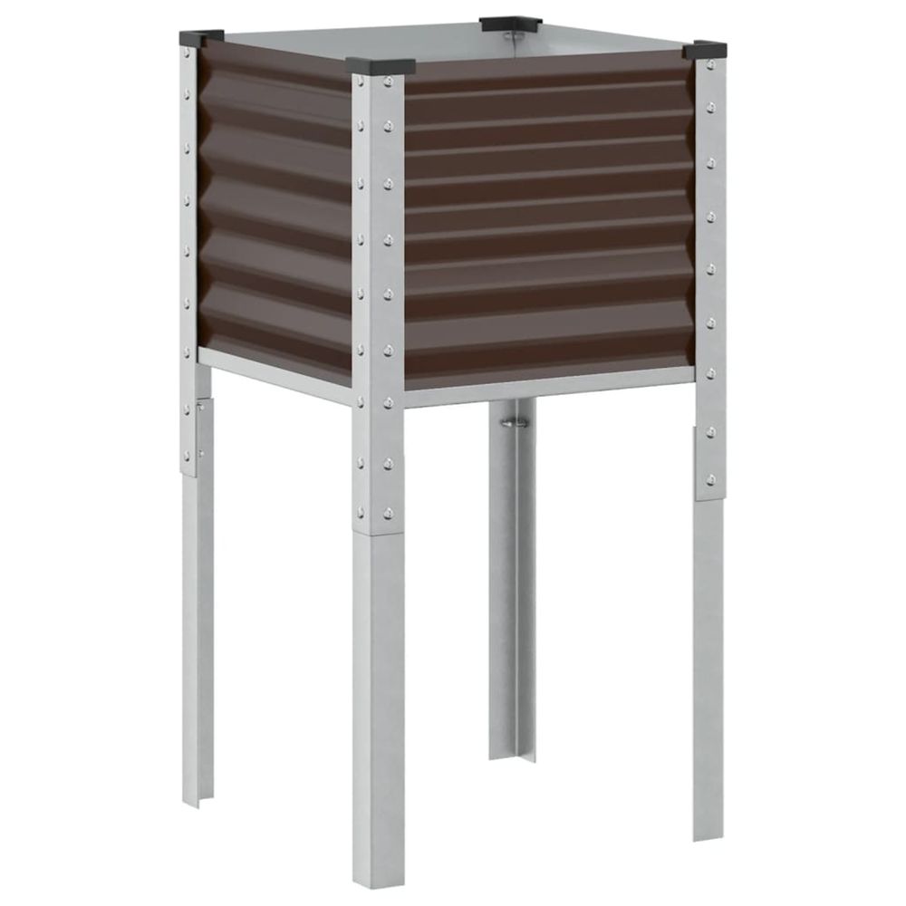 Jardinière d'extérieur marron 45x45x88 cm acier
