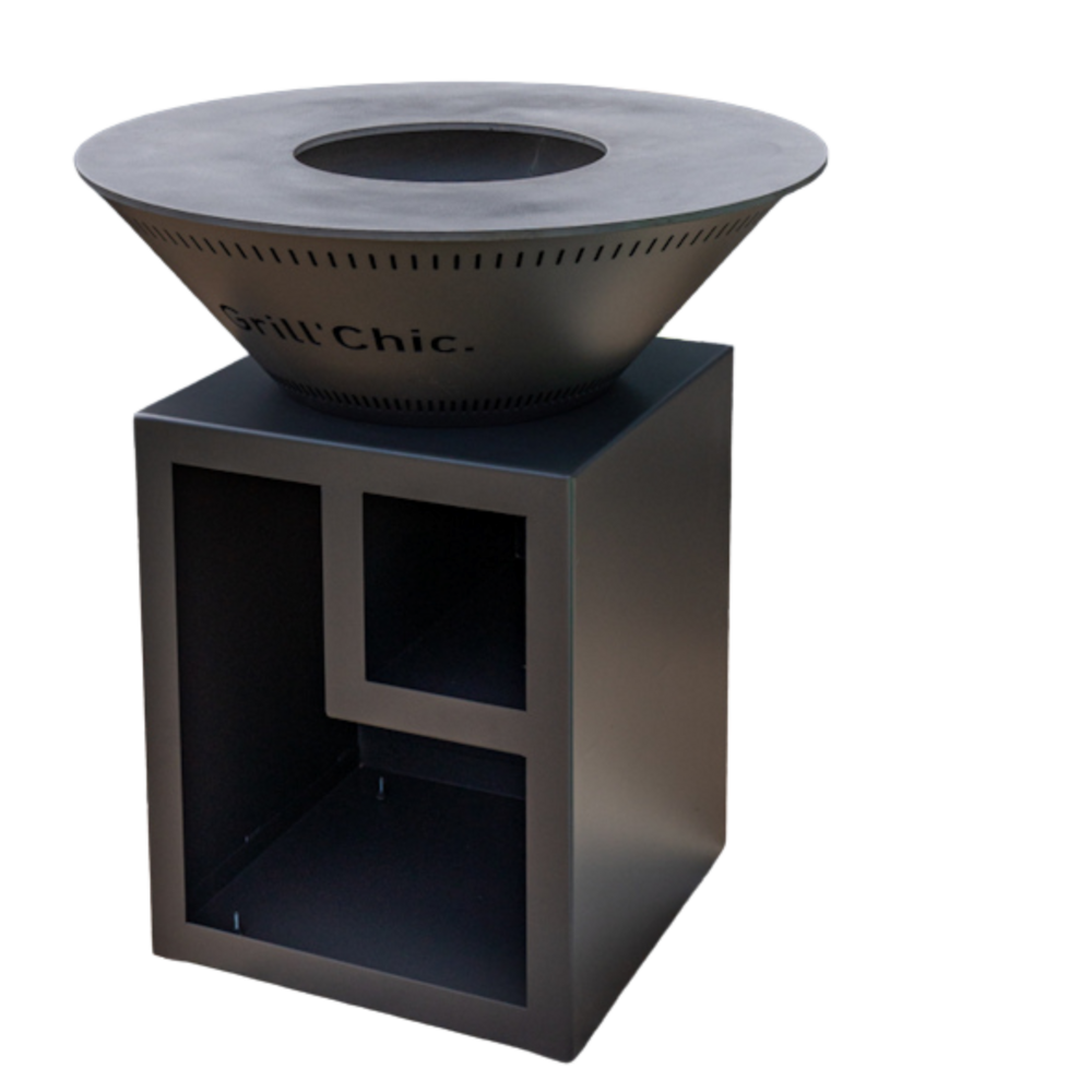 Classique double cuve aluminium - brasero 103 cm noir - modèle élégant et simppour une ambiance chaleureuse