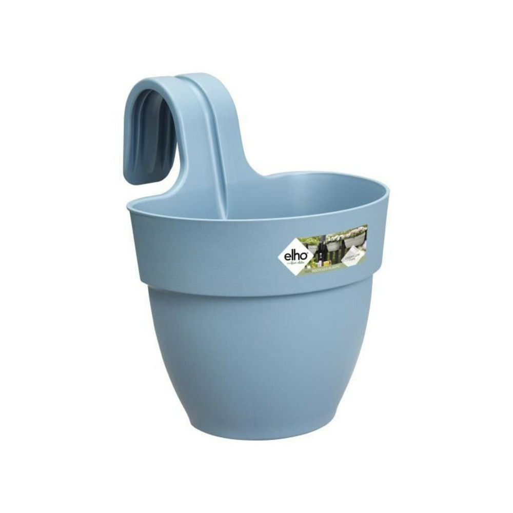 Elho - pot de fleurs - vibia campana easy hanger small - bleu vintage - balcon exterieur - l 24.1 x w 20.5 x h 26.5 cm