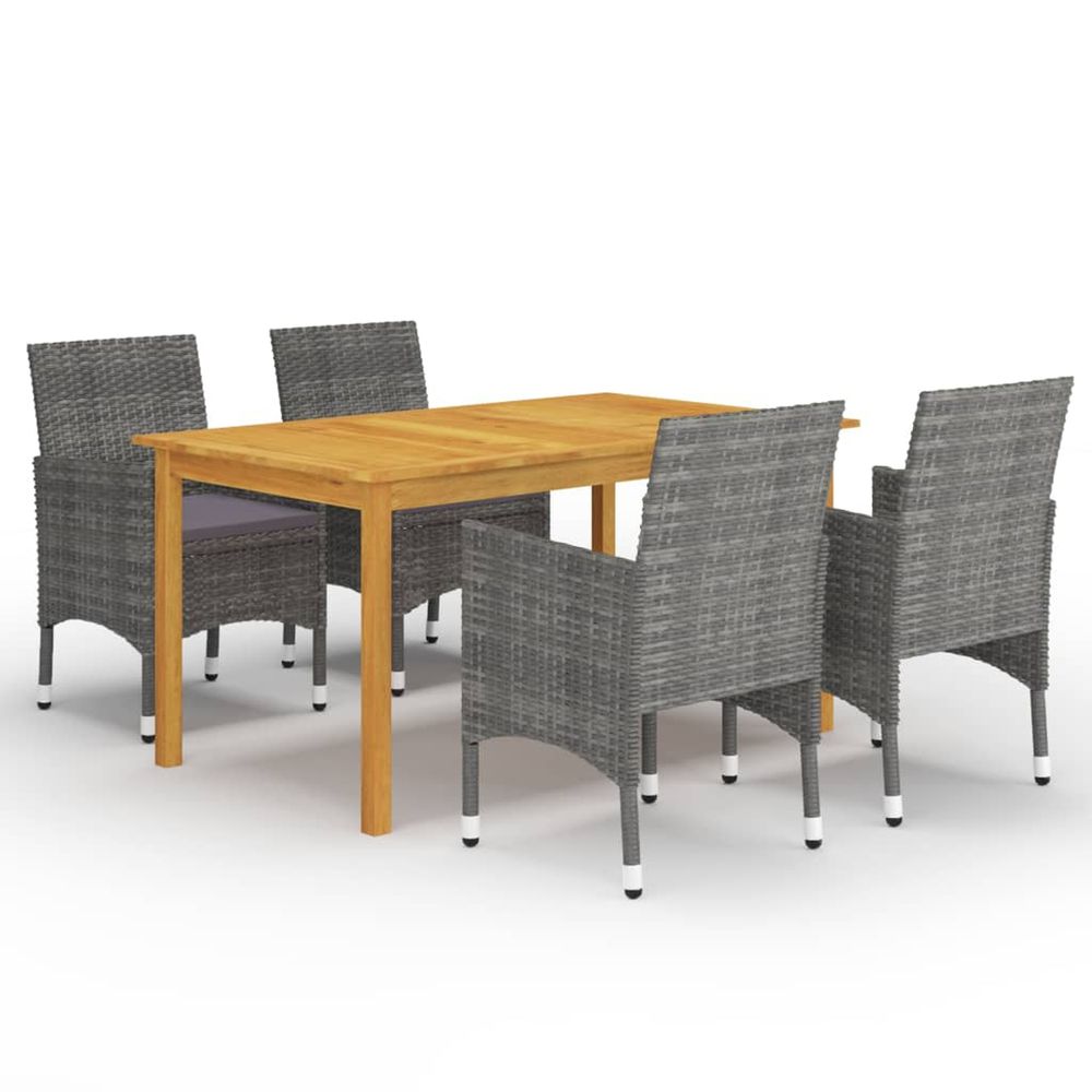 Ensemble à manger de jardin 5 pcs gris