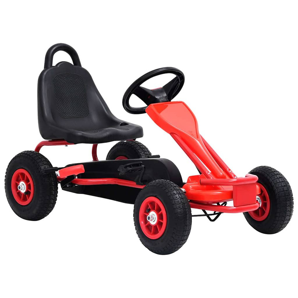 Kart à pédales avec pneus rouge