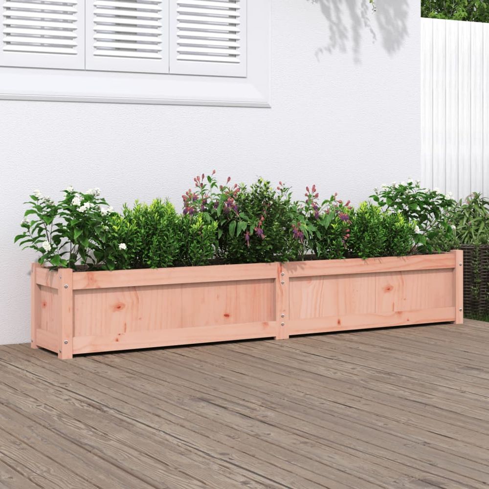 Jardinière en bois de douglas massif durable pour extérieur 180cm
