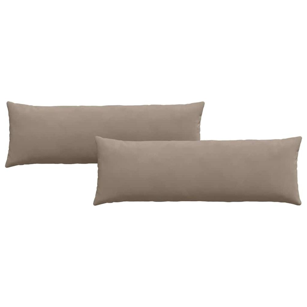 Coussins de canapé 2 pc tissu taupe 120 x 40 cm