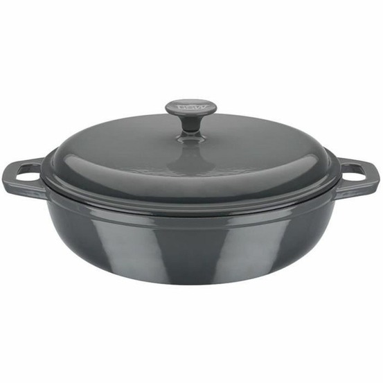 Cocotte fonte massive ronde 30 cm - induction - gris