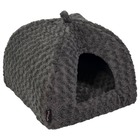 Igloo pour animaux de compagnie softy s gris rosette