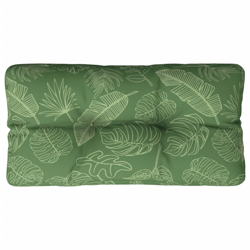 Coussin de palette motif de feuilles 80x40x12 cm tissu