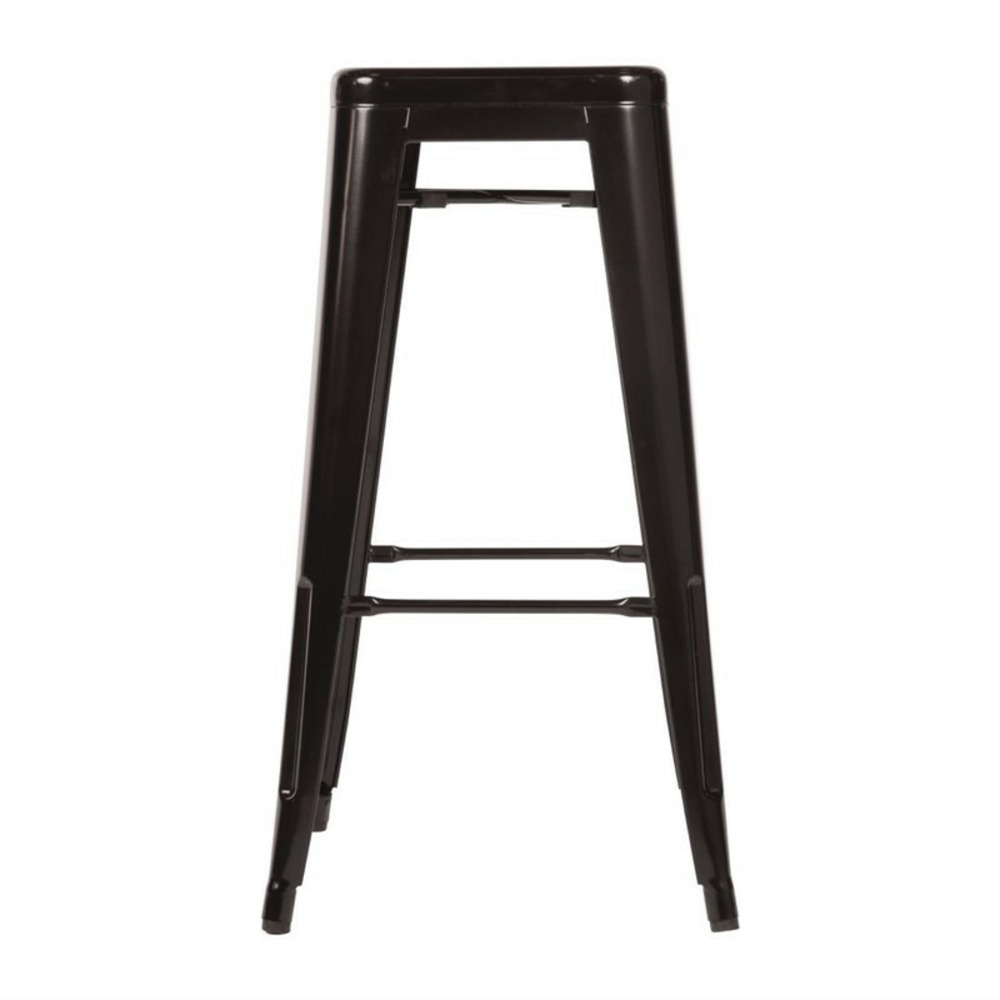 Tabourets hauts en acier galvanisé noirs - lot de 4 - bolero bistro
