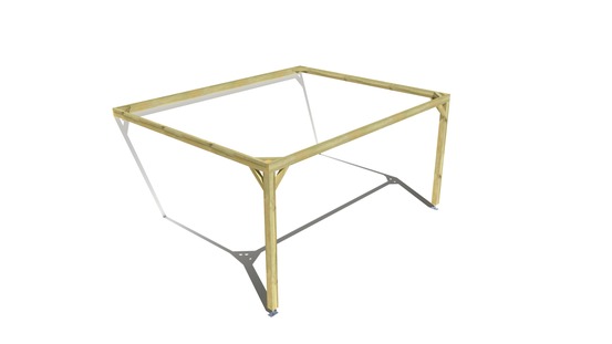 Pergola bois • 5m x 4m • adossée • cadre simple • livraison comprise