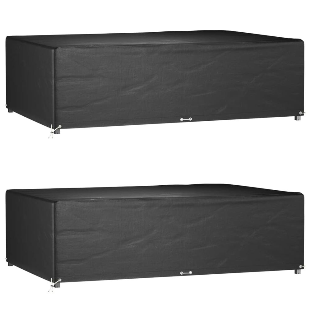 Housses de salon de jardin 2 pcs 12 œillets rectangulaire