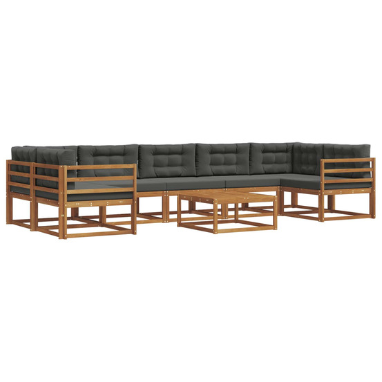 Ensemble de canapés d'extérieur 8 pcs naturel et anthracite