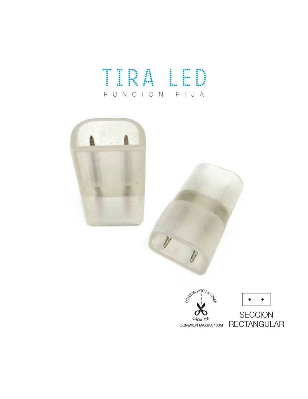 Connecteur électrique droit pour ruban led edm