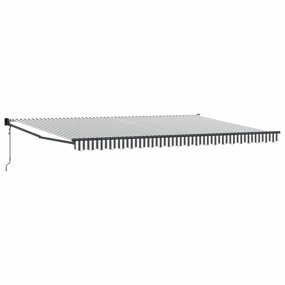 Auvent rétractable anthracite et blanc 5x3 m tissu et aluminium