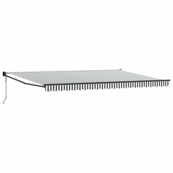 Auvent rétractable anthracite et blanc 5x3 m tissu et aluminium