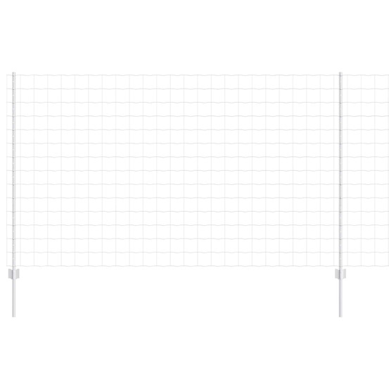 Clôture avec poteau argenté 1,4 x 10 m acier