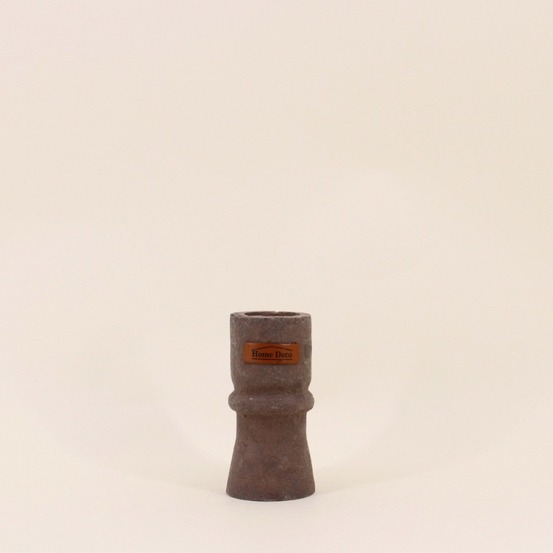 Bougeoir en papier maché marron 13,5cm