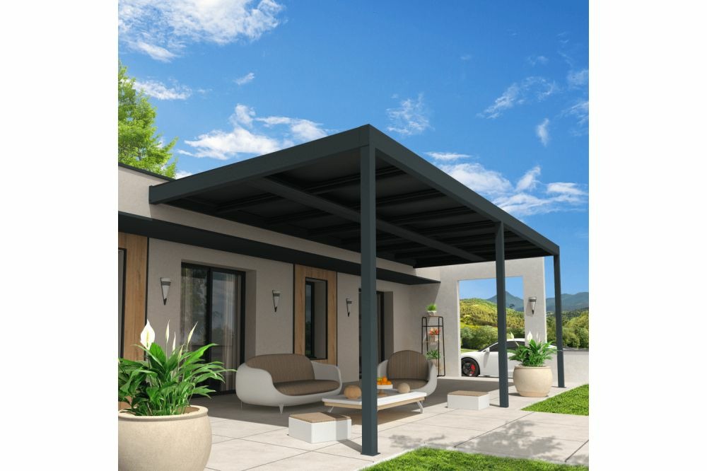 Pergola solaire active gris anthracite 5,778x3,543m 4000w + led