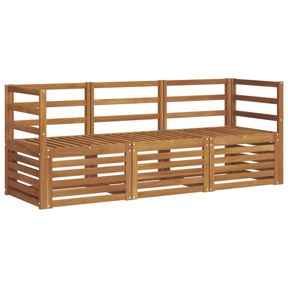 Ensembles de canapés 3 pcs naturel bois d'acacia massif
