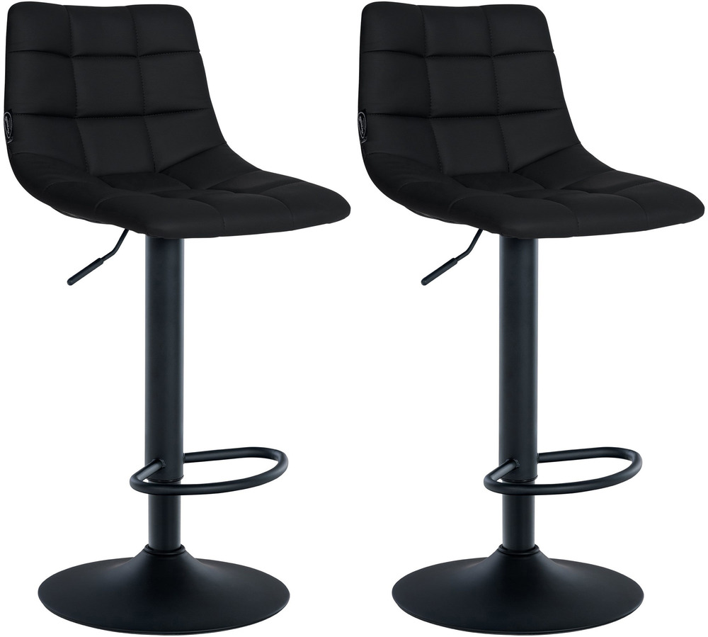 Lot de 2 tabourets de bar jerry simili cuir noir