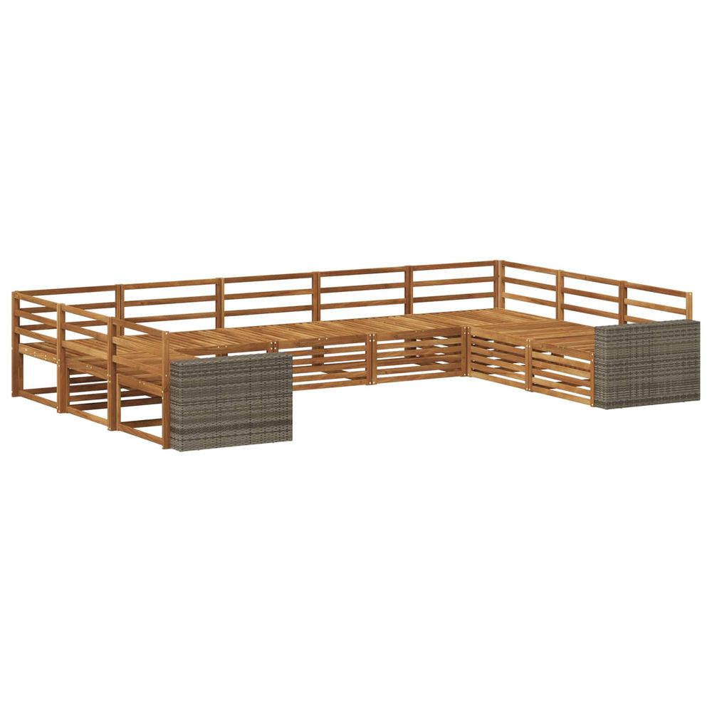 Ensemble de canapés d'extérieur 9 pc naturel