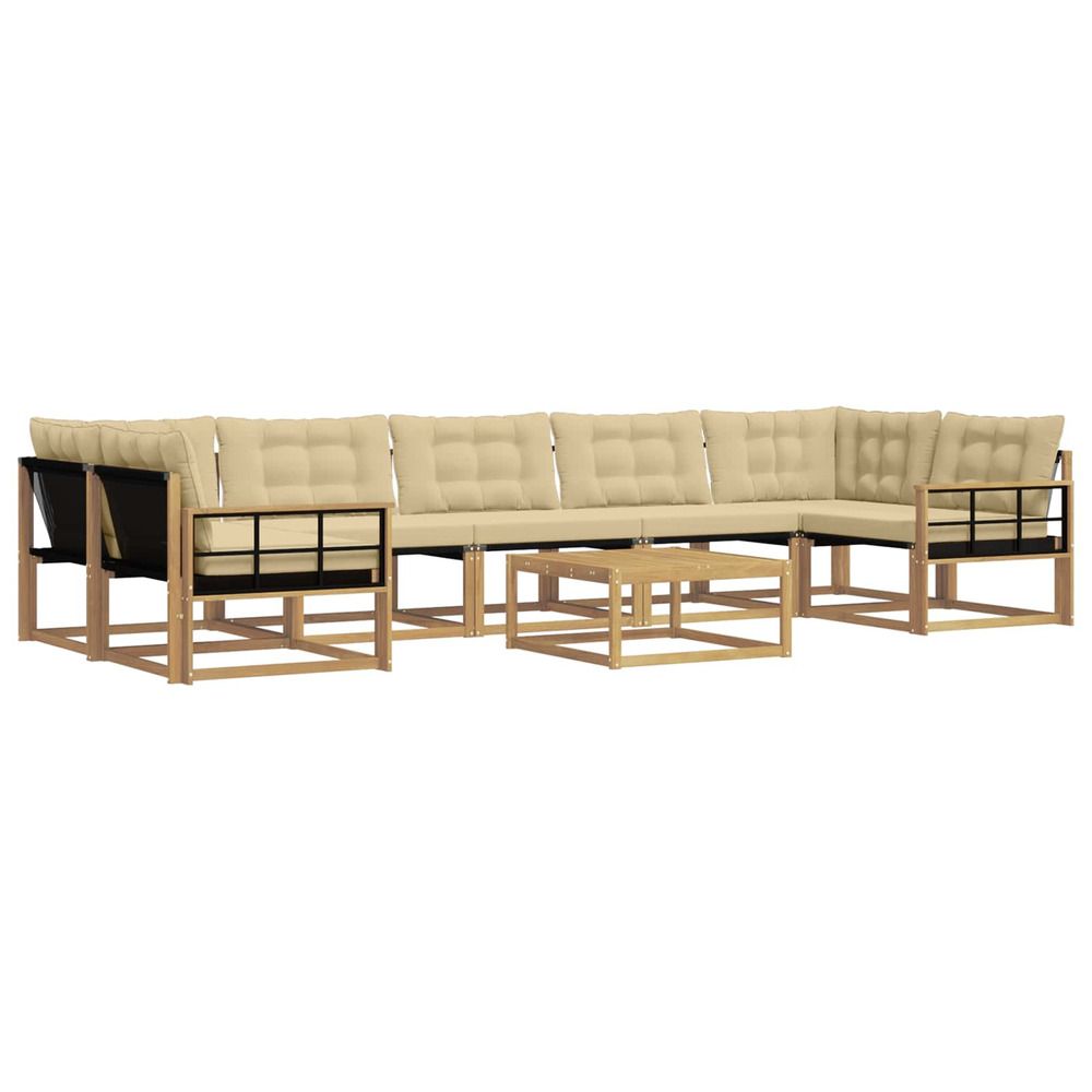 Ensemble de canapés d'extérieur 8 pc blanc et beige