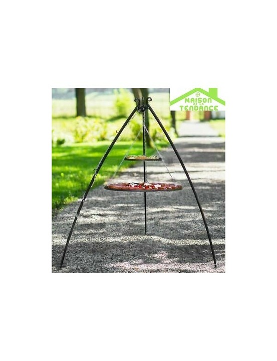 Trépied doua avec double grille en acier--40x70 cm-