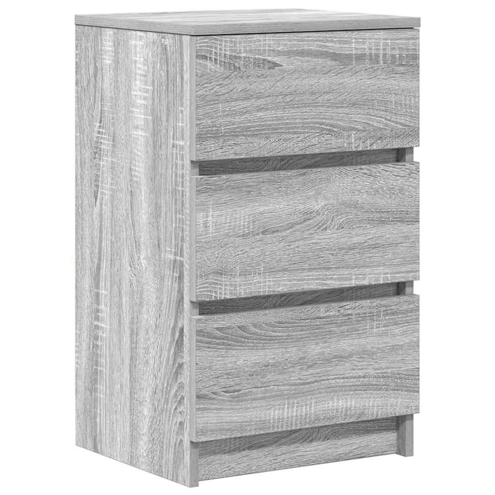 Table de chevet avec 3 tiroirs sonoma gris 39x35x65 cm