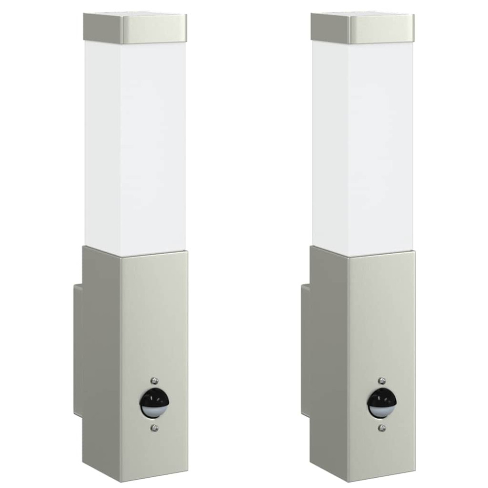 Applique murale extérieure 2 pcs argenté 10.5 x 6 x 33 cm