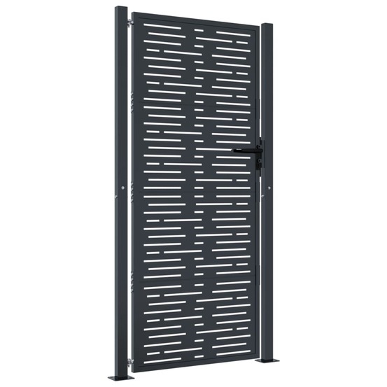 Portail de jardin anthracite 100x200 cm acier design carré