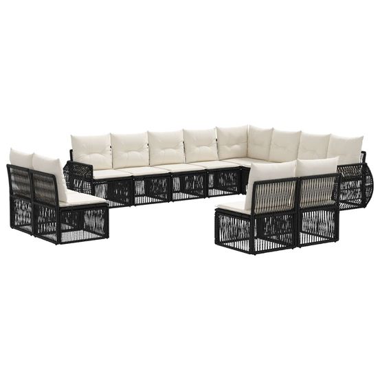 Ensemble de canapé de jardin 12 pc noir et blanc crème