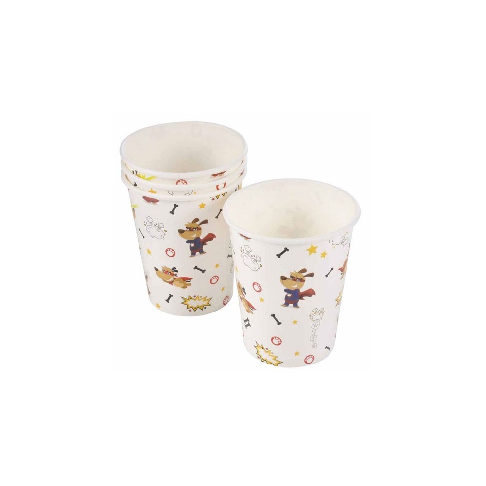 Set de 6 gobelets en carton super chien