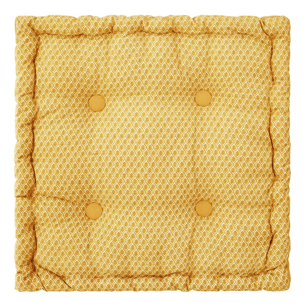 Coussin de sol otto - coton - jaune moutarde 40x40 cm